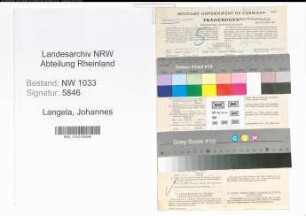 Entnazifizierung Johannes Langela , geb. 18.01.1907 (Oberwachtmeister)