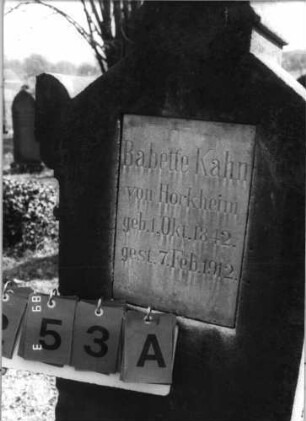 Grabstein 253 (Index: 100099920) Zustand: (hebräische) Inschrifttafel fehlt Maße HxBxT: 139x55x23 cm: Grabstein 253A