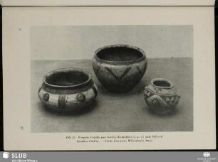 Abb. 26 Bemalte Gefäße von Görlitz-Weinhübel (l. u. r.) und Nikrisch Landkrs. Görlitz. - Frühe Eisenzeit, Billendorfer Stufe
