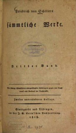 Friedrich von Schiller's sämmtliche Werke, 3