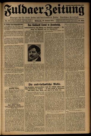 Erste Ausgabe vom Mittwoch, den 28. Januar 1931.