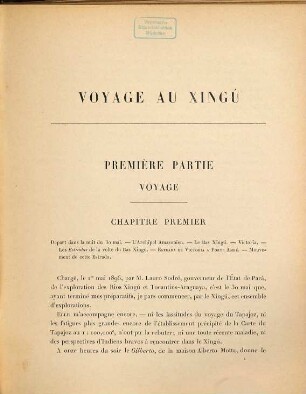 Voyage au Xingú 30 mai 1896 - 26 octobre 1896