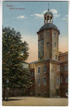 Stettin. Schloß mit Uhrturm