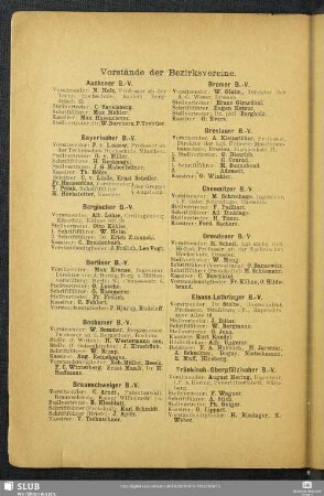 Vorstände der Bezirksvereine.