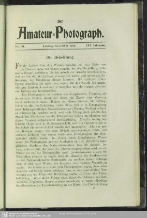Die Belichtung