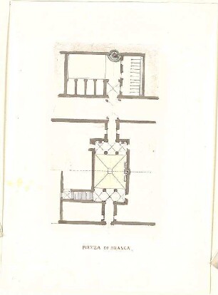 Gärtner, Friedrich von; Rom (Italien); Piazza di Branca - Grundriss