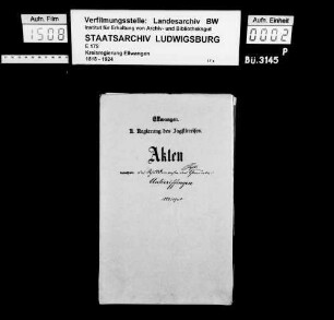 Schuldenwesen der Gesamt- und der Teilgemeinde Unterriffingen sowie der Teilgemeinden Michelfeld und Oberriffingen