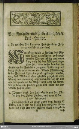 Von Ausführ- und Arbeitung derer Leit-Hunde