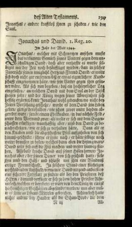 Jonathas und David. 1. Reg. 20.