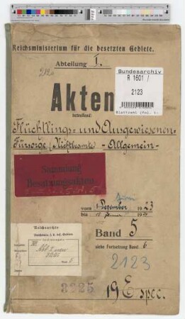Flüchtlings- und Ausgewiesenen-Fürsorge. Nichtbeamte. Allgemein: Bd. 5
