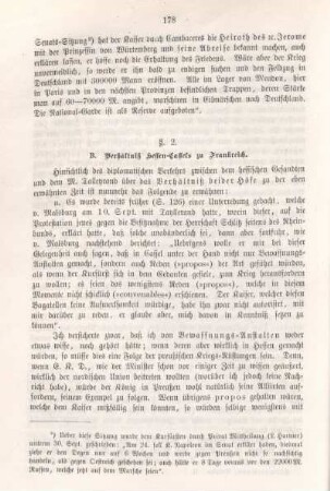 B. Verhältniß Hessen-Cassels zu Frankreich.