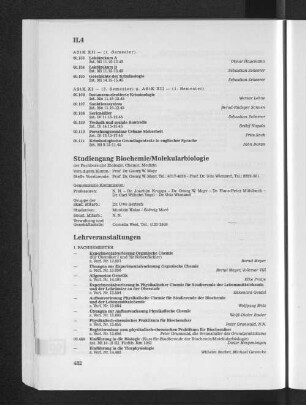 Studiengang Biochemie/Molekularbiologie
