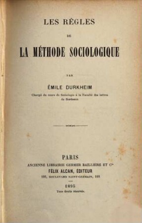 Les règles de la méthode sociologique