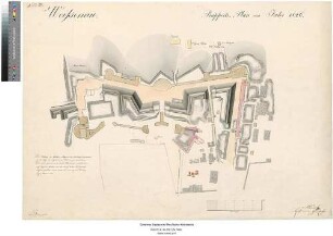 Fort Weisenau [der Festung Mainz]: Rapportplan für 1826