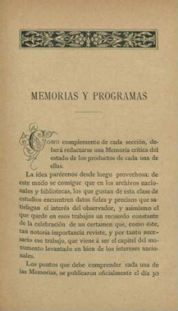 Memorias y programas