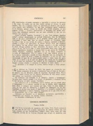 Crónica musical : Teatro Colón