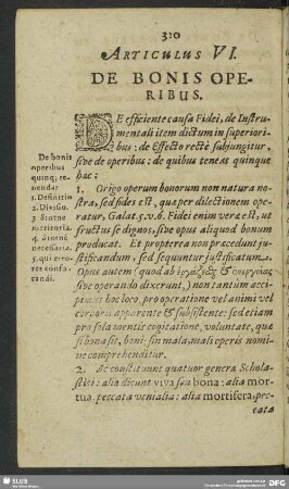 Articulus VI. De Bonis Operibus