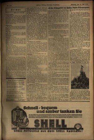 Zweite Ausgabe vom Dienstag, den 16. Juli 1929.