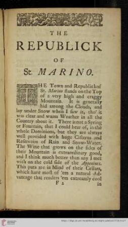The Republick of St. Marino