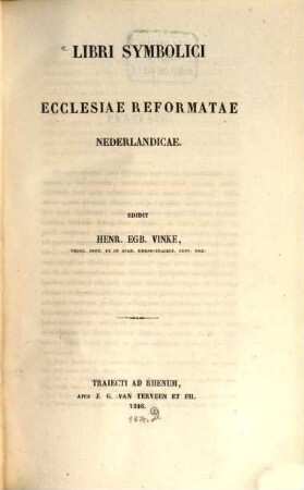 Libri symbolici ecclesiae reformatae Nederlandicae
