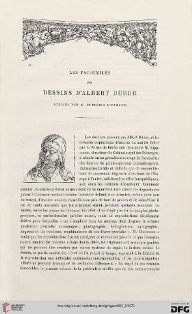 2. Pér. 32.1885: Frédéric Lippmann, Les fac-similés des dessins d'Albert Durer : [Rezension]