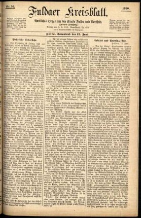 Erste Ausgabe vom Samstag, den 12. Juni 1880.
