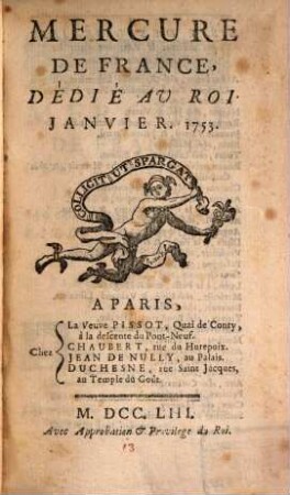 Mercure de France. 1753, 1