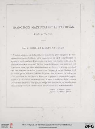 Francesco Mazzuoli dit Le Parmesan