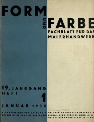 Form und Farbe / 19.1930