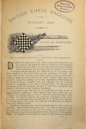 The British chess magazine. 18. 1898, Jan. - Dez.