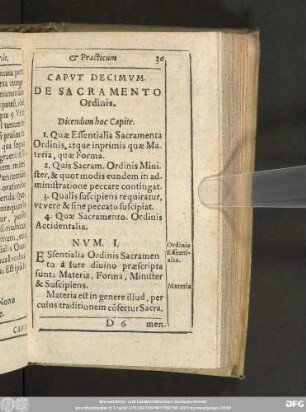 Caput Decimum. De Sacramento Ordinis.