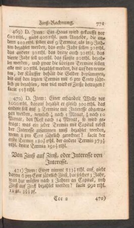 Von Zinß auf Zinß, oder Interesse von Interesse