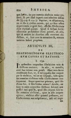 Articulus III. De Phaenomenorum Electricorum Caussa Et Ratione