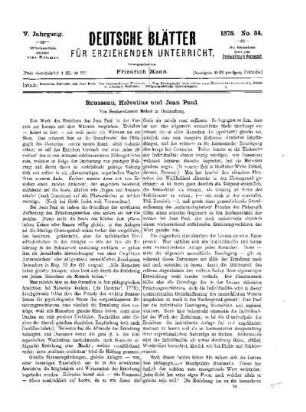 Rousseau, Helvetius und Jean Paul