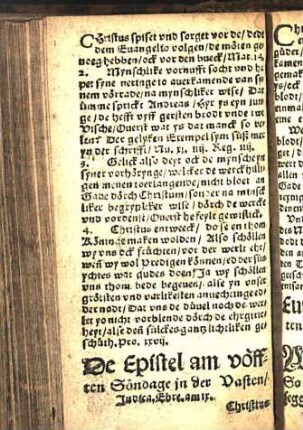 De Epistel am vöfften Söndage jn der Vasten/ Judica. Ebre. am ix. [Euangelion am vöfften Söndage in der Vasten/ Judica. Johannis. 8.]