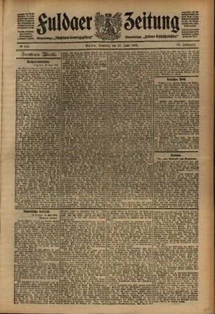 Zweite Ausgabe vom Samstag, den 20. Juni 1908.