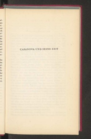 Casanova und seine Zeit