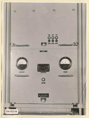 10-kW-Fernsehsender Nr. 507, Schrank B6 unten, Frontseite geschlossen, Foto 1954