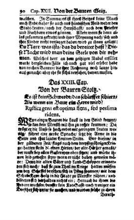 Das XXIII. Cap. Von der Bauren Stoltz