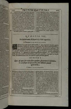 Quæstio VIII. De Infidelitate, aliisque vitiis fidei oppositis.