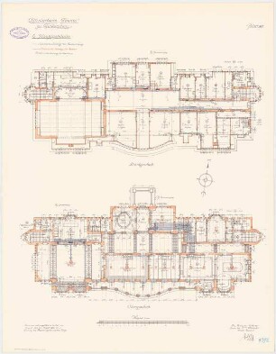 Offiziersheim Taunus, Falkenstein Hauptgebäude: Elektroinstallationssystem: Grundriss Obergeschoss, Dachgeschoss 1:100