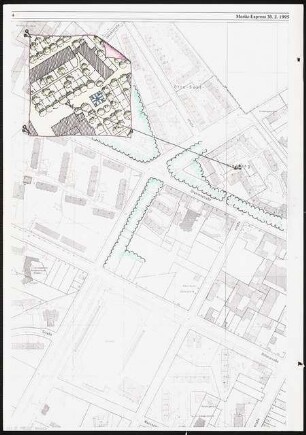 Moritzplatz, Berlin-Kreuzberg Schinkelwettbewerb 1983: Lageplan und Ausschnitt