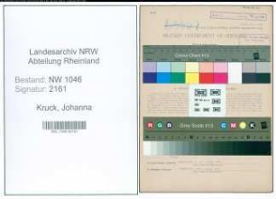 Entnazifizierung Johanna Kruck , geb. 11.10.1911 (Krankenpflegerin)