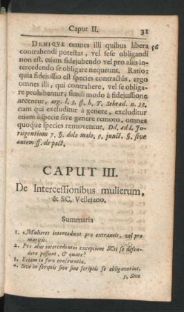 Caput III. De Intercessionibus mulierum, & SC. Vellejano