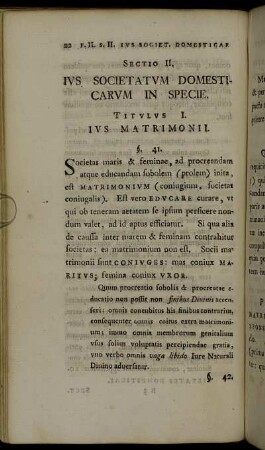Sectio II. Ius Societatum Domesticarum in Specie.