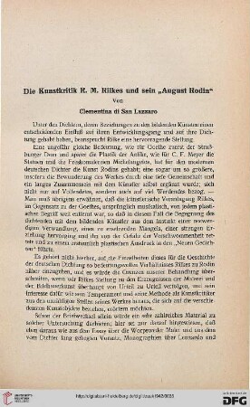 36: Die Kunstkritik R. M. Rilkes und sein "August Rodin"