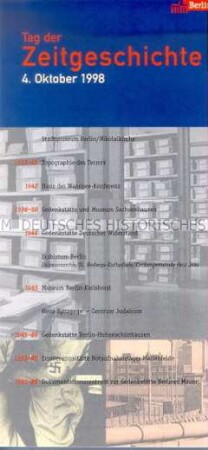 Programm zum "Tag der Zeitgeschichte" am 4. Oktober 1998 in Berlin