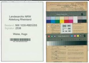 Entnazifizierung Hugo Weiss , geb. 21.11.1901 (Schlosser)
