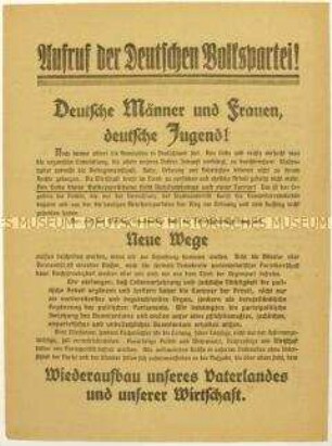 Wahlaufruf der Deutschen Volkspartei