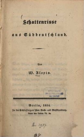 Schattenrisse aus Süddeutschland